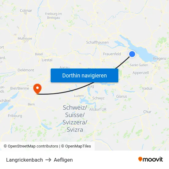 Langrickenbach to Aefligen map