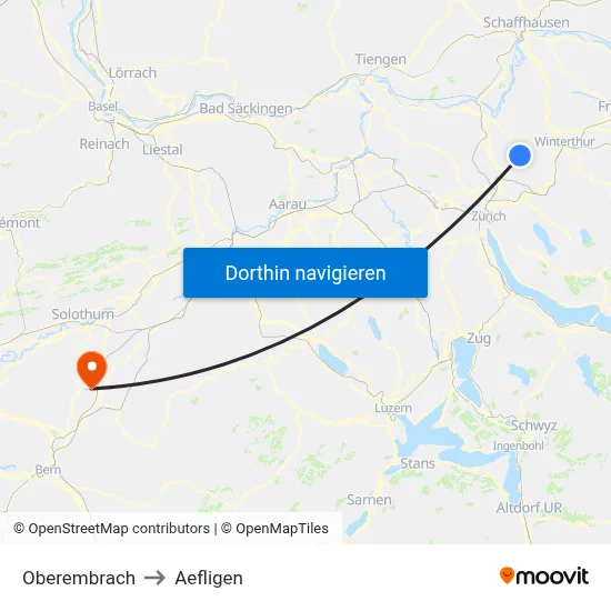 Oberembrach to Aefligen map