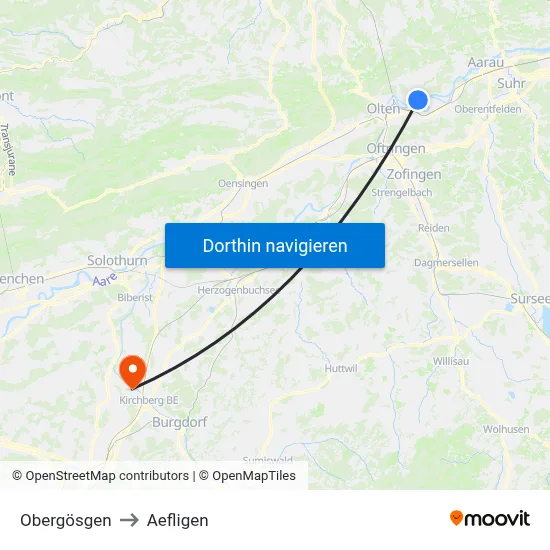 Obergösgen to Aefligen map