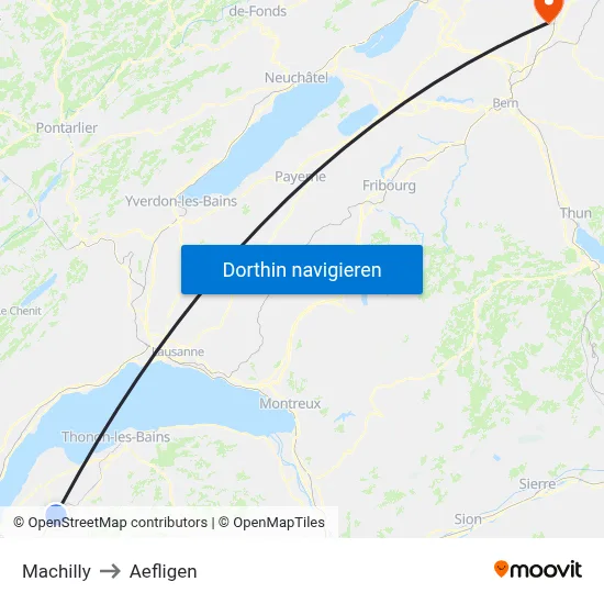 Machilly to Aefligen map