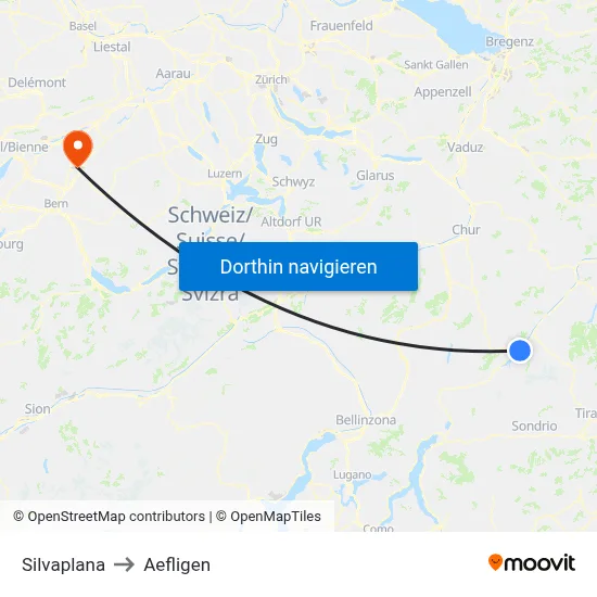 Silvaplana to Aefligen map
