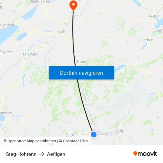 Steg-Hohtenn to Aefligen map