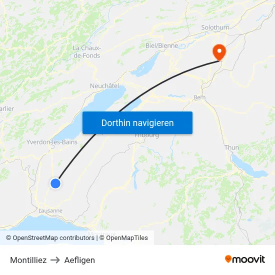 Montilliez to Aefligen map