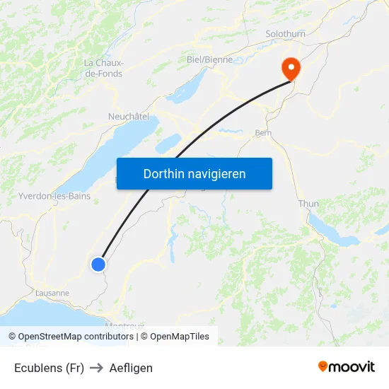 Ecublens (Fr) to Aefligen map