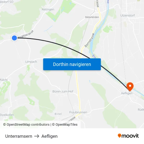 Unterramsern to Aefligen map