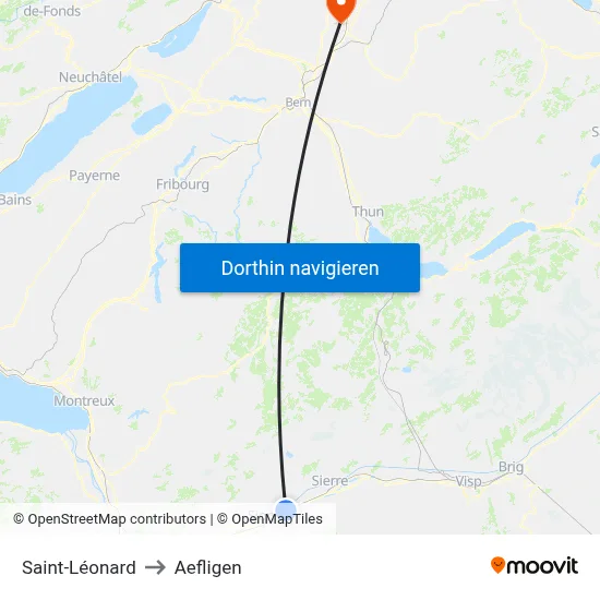 Saint-Léonard to Aefligen map