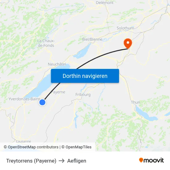 Treytorrens (Payerne) to Aefligen map