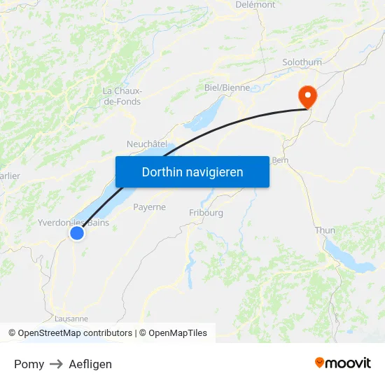 Pomy to Aefligen map