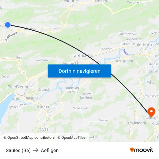 Saules (Be) to Aefligen map