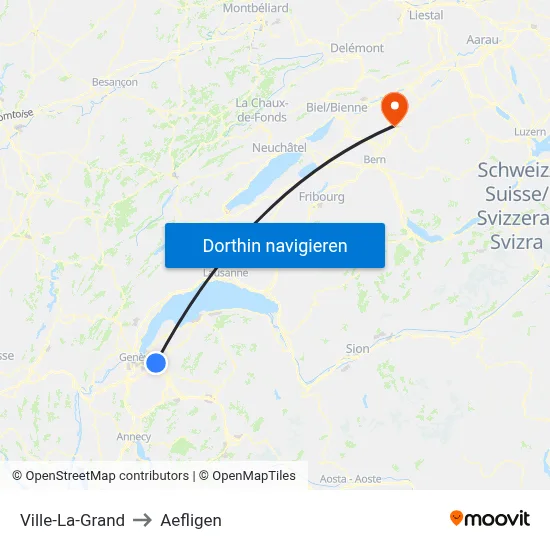 Ville-La-Grand to Aefligen map