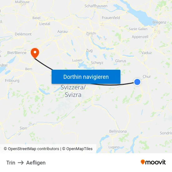 Trin to Aefligen map