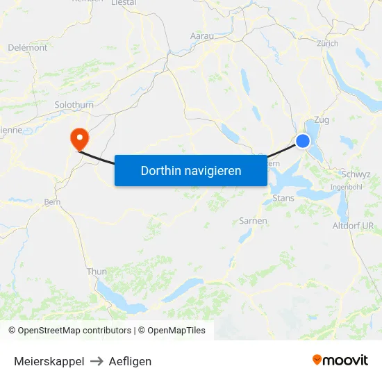 Meierskappel to Aefligen map