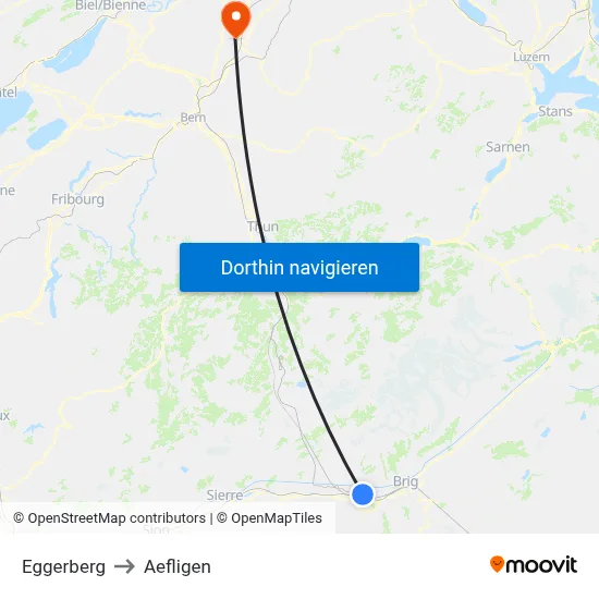 Eggerberg to Aefligen map