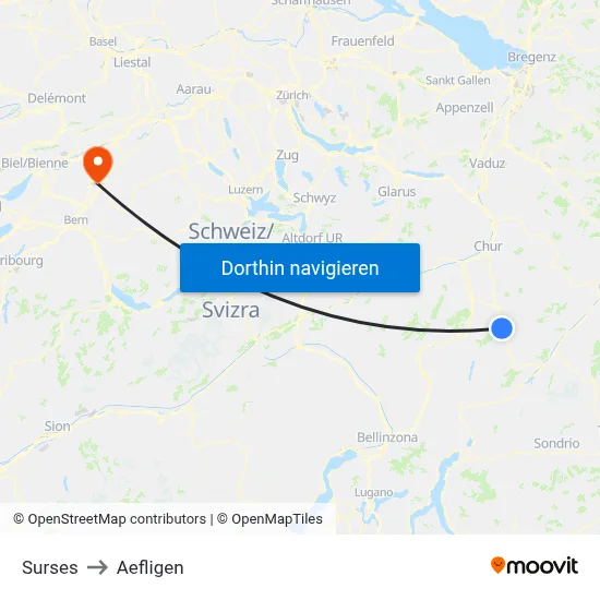 Surses to Aefligen map