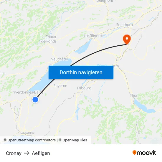 Cronay to Aefligen map
