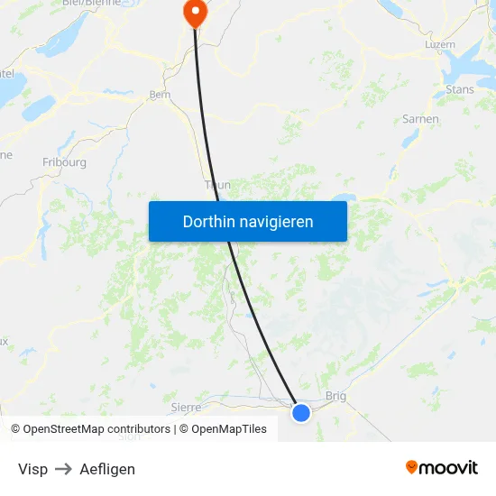 Visp to Aefligen map