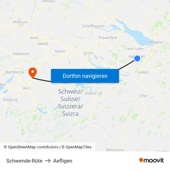 Schwende-Rüte to Aefligen map