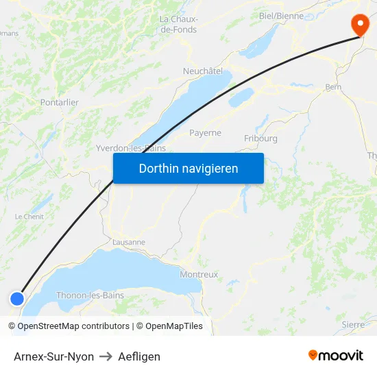 Arnex-Sur-Nyon to Aefligen map
