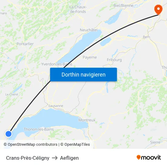 Crans-Près-Céligny to Aefligen map