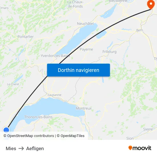 Mies to Aefligen map