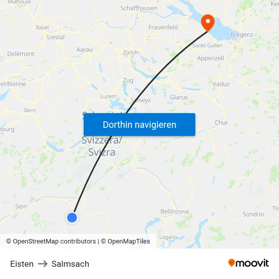 Eisten to Salmsach map