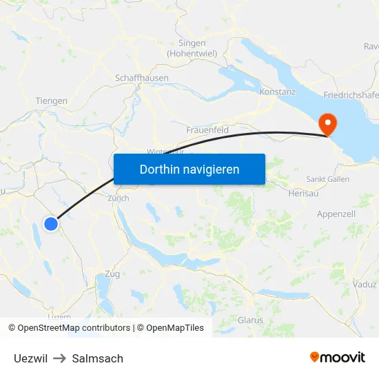 Uezwil to Salmsach map