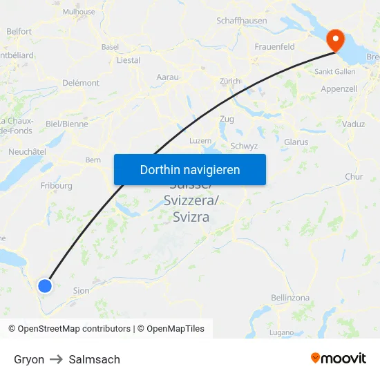 Gryon to Salmsach map