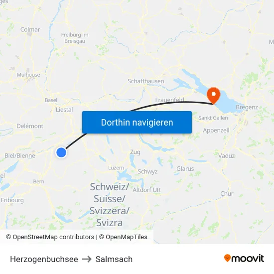 Herzogenbuchsee to Salmsach map