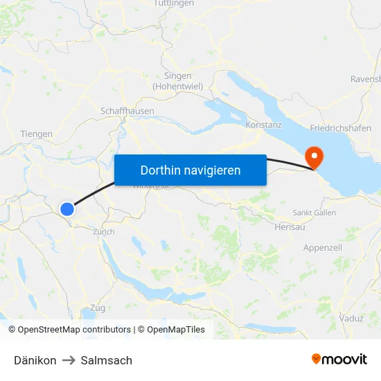 Dänikon to Salmsach map