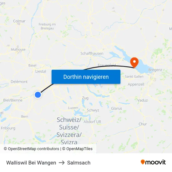Walliswil Bei Wangen to Salmsach map