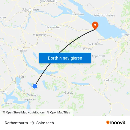 Rothenthurm to Salmsach map