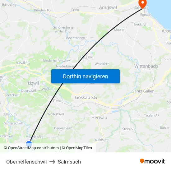 Oberhelfenschwil to Salmsach map
