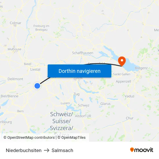 Niederbuchsiten to Salmsach map