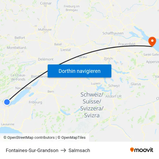 Fontaines-Sur-Grandson to Salmsach map