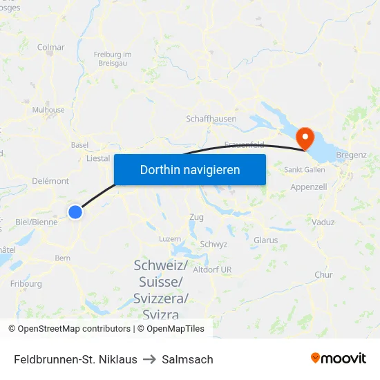 Feldbrunnen-St. Niklaus to Salmsach map