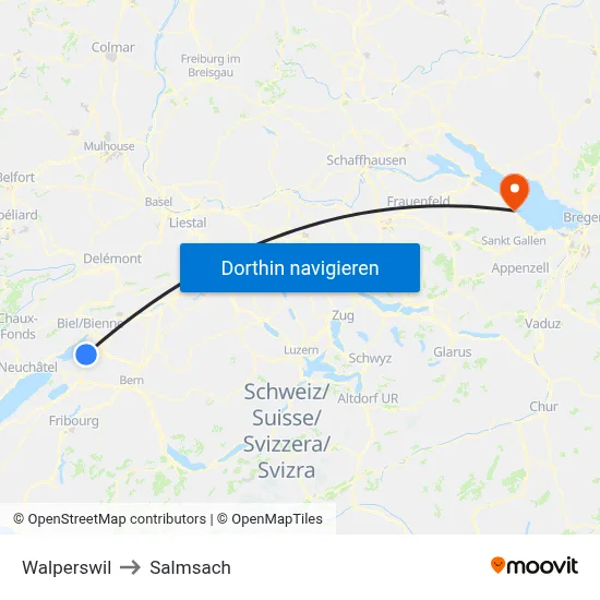Walperswil to Salmsach map
