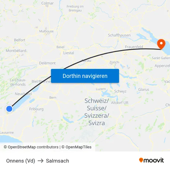 Onnens (Vd) to Salmsach map