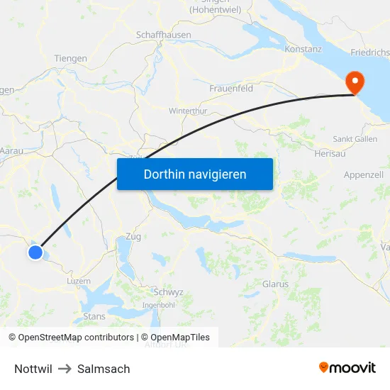 Nottwil to Salmsach map