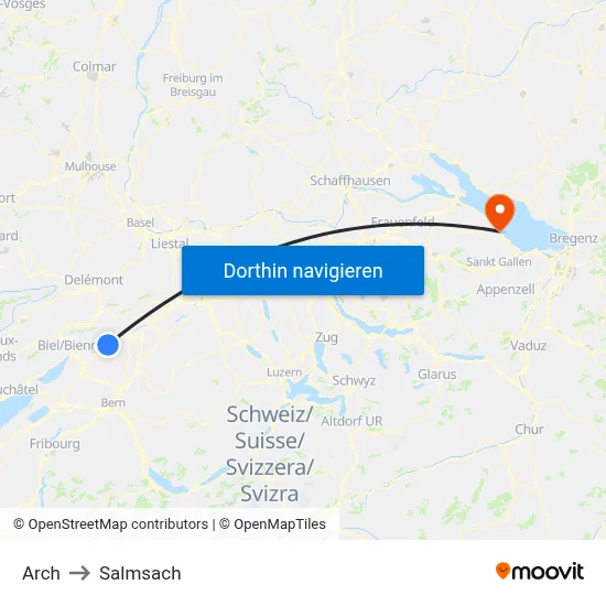 Arch to Salmsach map