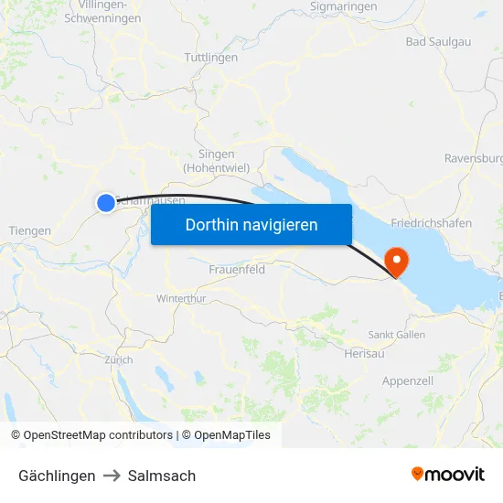 Gächlingen to Salmsach map