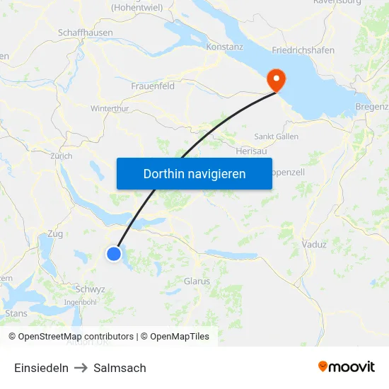 Einsiedeln to Salmsach map