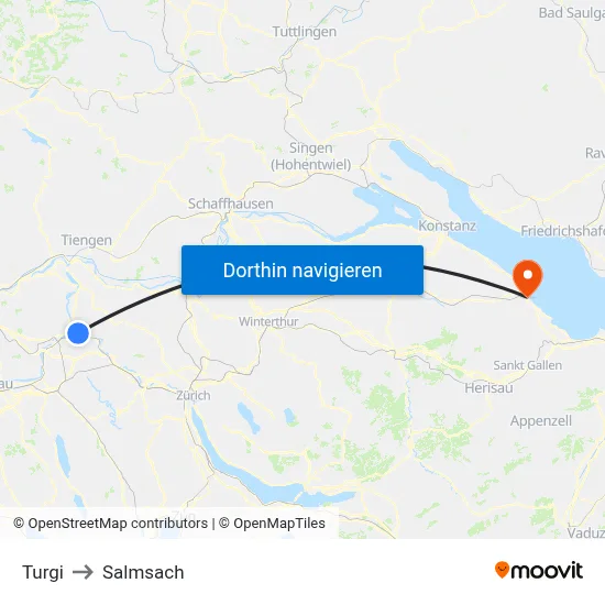 Turgi to Salmsach map