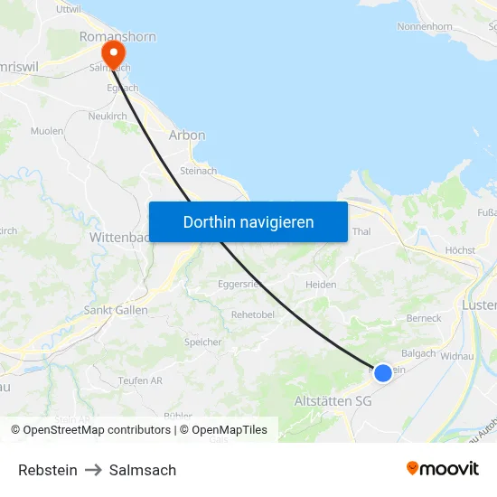 Rebstein to Salmsach map
