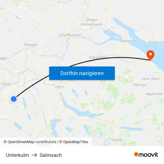 Unterkulm to Salmsach map