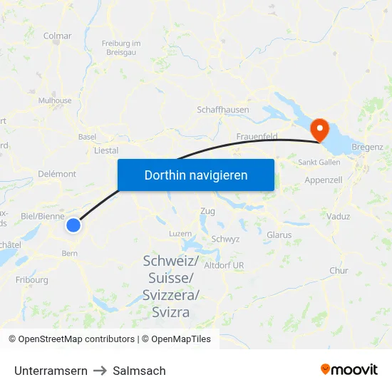 Unterramsern to Salmsach map