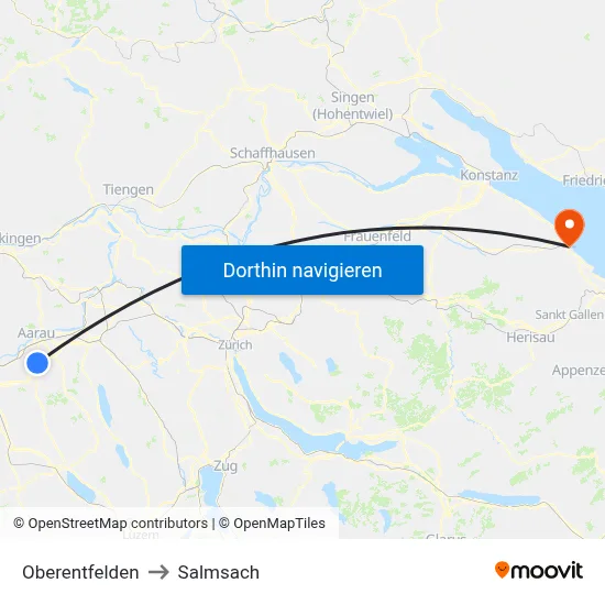 Oberentfelden to Salmsach map