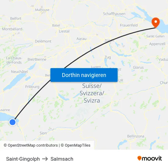 Saint-Gingolph to Salmsach map