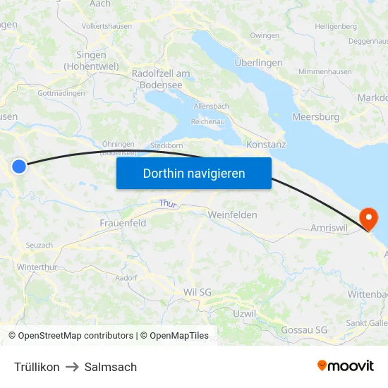 Trüllikon to Salmsach map