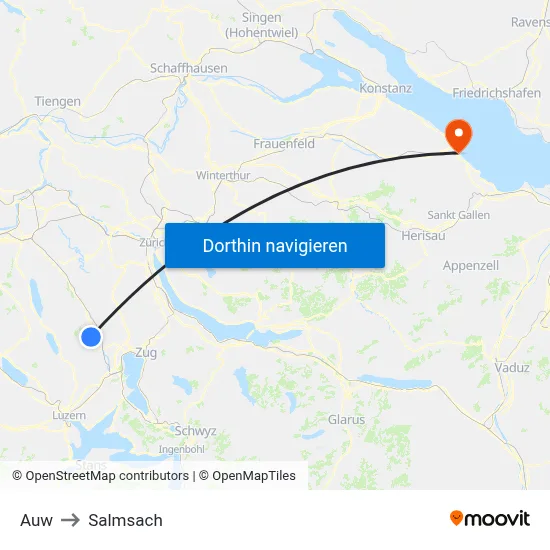 Auw to Salmsach map