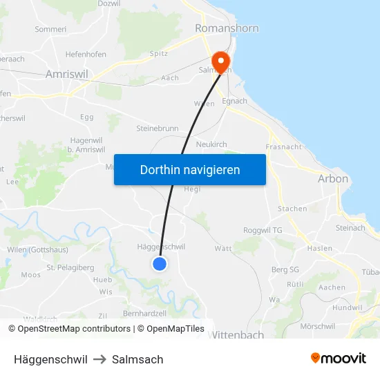 Häggenschwil to Salmsach map